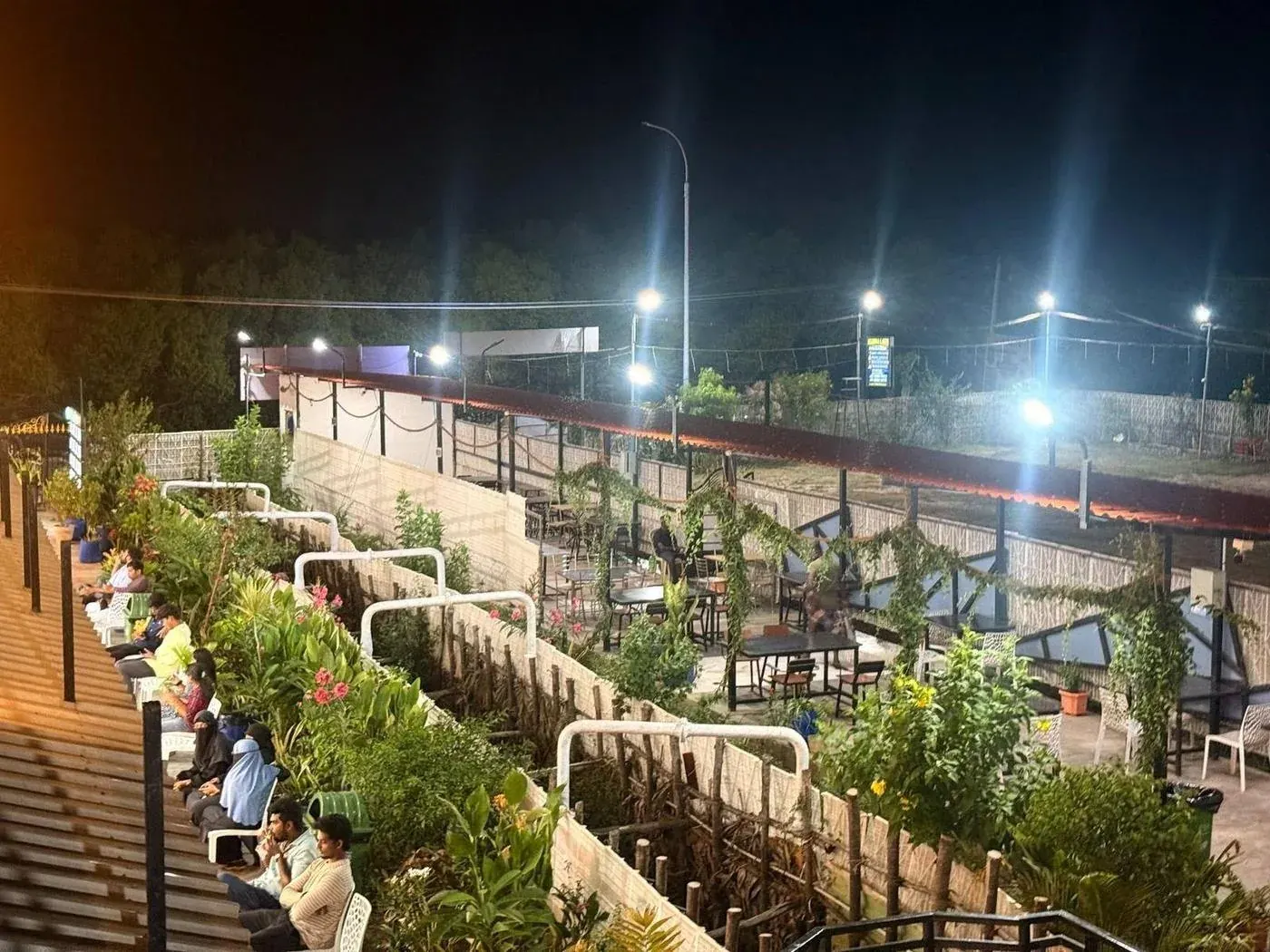 Karai Marina garden seating night ambience